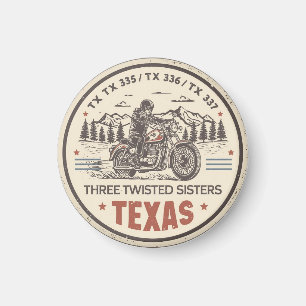 Three twisted sisters , tx 335,tx 336,tx 337 road Magnet
