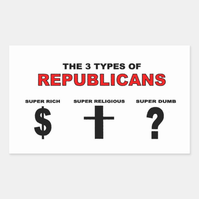 Three Types of Republicans Sticker (Front)