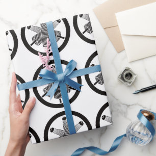 Three umbrellas, staggered in circle wrapping paper
