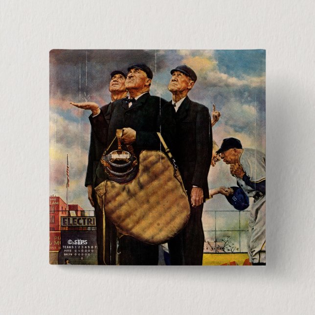 Three Umpires 15 Cm Square Badge (Front)