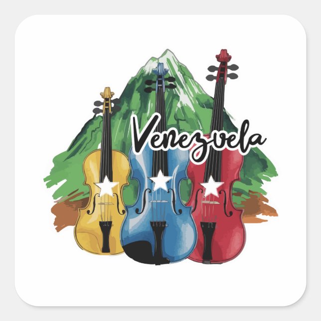 three Venezuelan violins Square Sticker (Front)