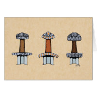 Three Viking Sword Hilts Greeting Card