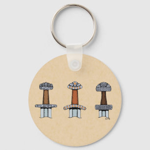 Three Viking Sword Hilts Key Ring