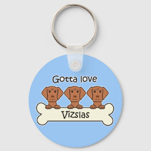 Three Vizslas Key Ring