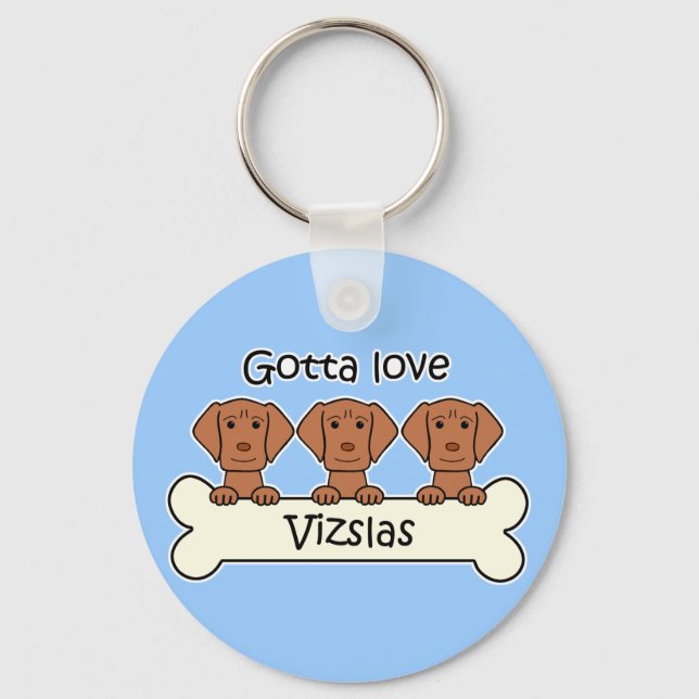 Three Vizslas Key Ring (Front)