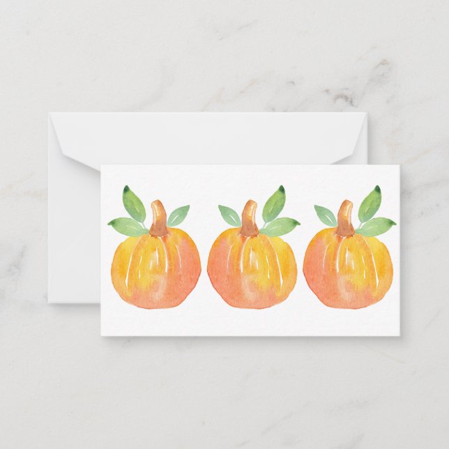 Three Watercolor Pumpkins 2 Card (Front)