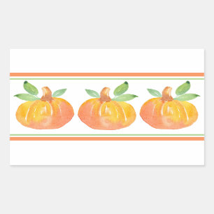 Three Watercolor Pumpkins 2 Rectangular Sticker