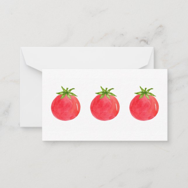 Three Watercolor Tomatoes   Card (Front)