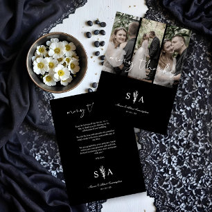 Three Wedding Photo Collage Many Thanks Quote Thank You Card