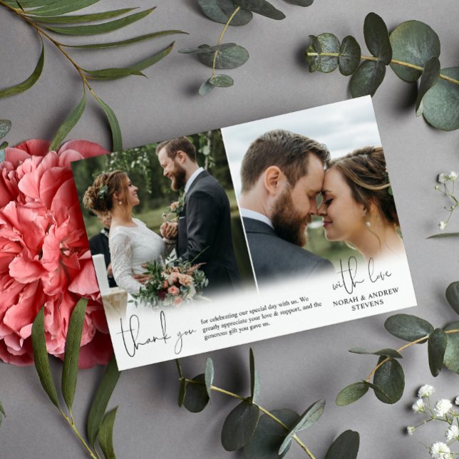 Three Wedding Photos Hand-Writing Script Thank You (Creator Uploaded)