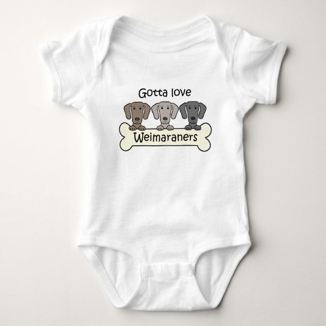 Three Weimaraners Baby Bodysuit (Front)
