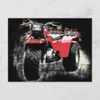 Three Wheeled ATC Red Trike Motorbike