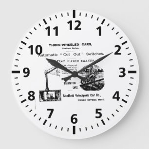 Three-wheeled cars Large Clock