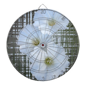 three white flowers dartboard
