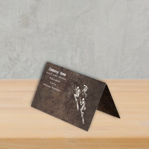 Three White Flying Witches Brooms Mottled Browns Business Card