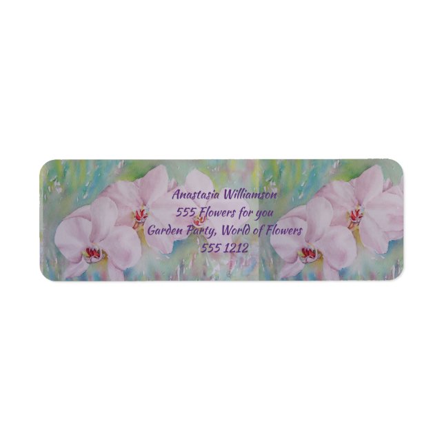 THREE WHITE ORCHIDS RETURN ADDRESS (Front)