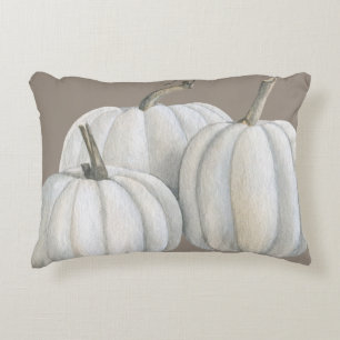 Three White Pumpkins Decorative Cushion
