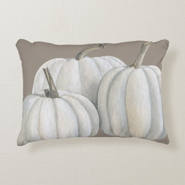Three White Pumpkins Decorative Cushion (Front)