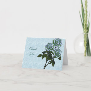 Three White Roses: Colour Pencil Art: Floral Thank You Card
