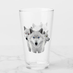 Three White Wolves Glass