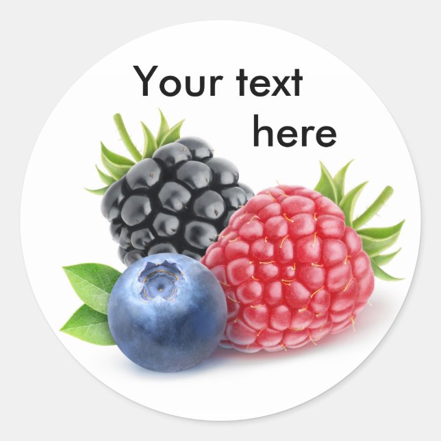 Three wild berries classic round sticker (Front)
