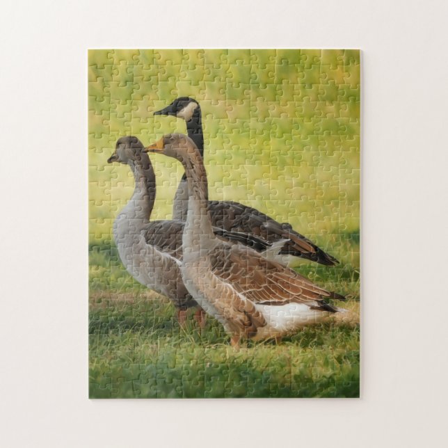 Three Wild Geese Nature Art Puzzle (Vertical)