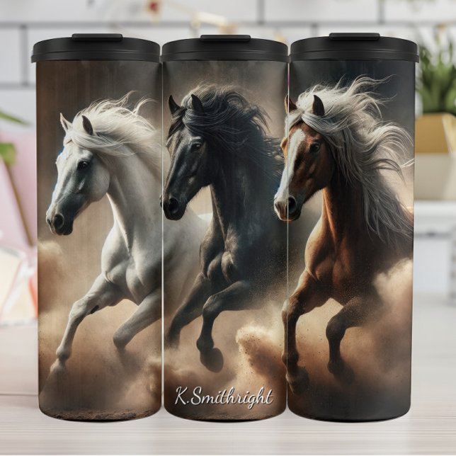 Three Wild Horses Dusty Gallop Thermal Tumbler (Creator Uploaded)
