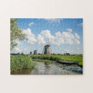 Three windmills and a canal jigsaw puzzle