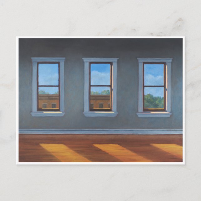 Three Windows with Light Streaming In Postcard (Front)
