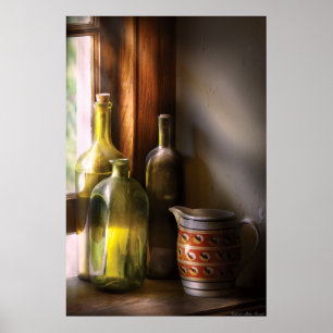 Three wine bottles poster