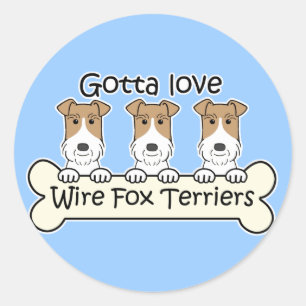 Three Wire Fox Terriers Classic Round Sticker
