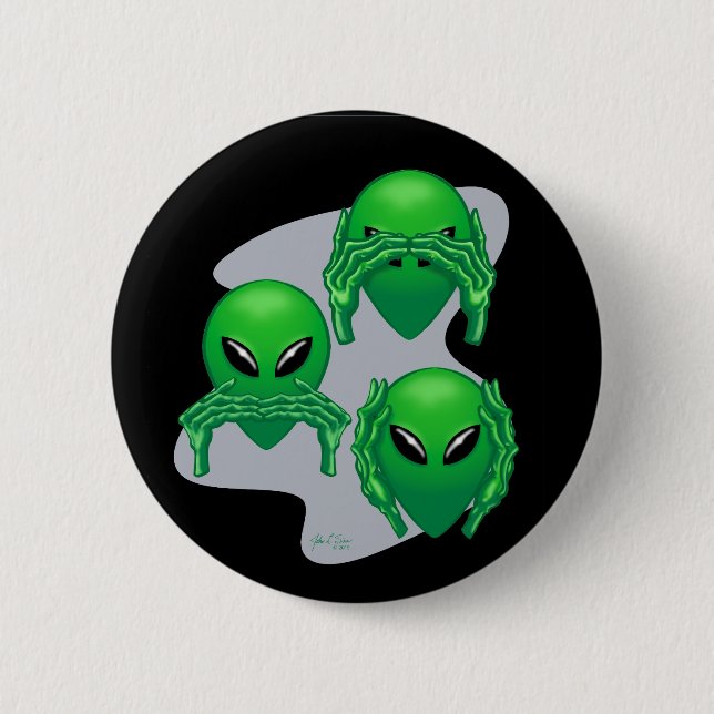 Three Wise Aliens Button (Front)