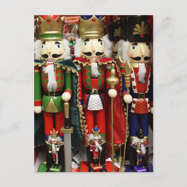 Three Wise Crackers - Nutcracker Soldiers Holiday Postcard (Front)