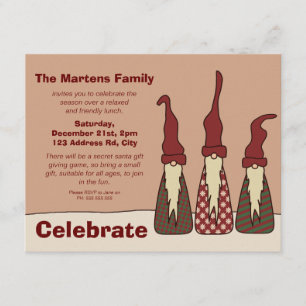 Three Wise Elves, christmas party invitation