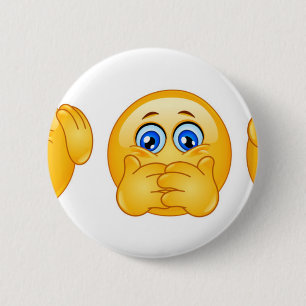 three wise emojis 6 cm round badge