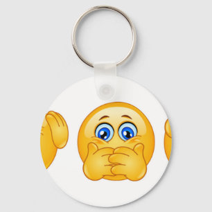 three wise emojis key ring