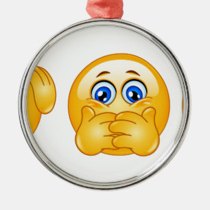 three wise emojis metal tree decoration