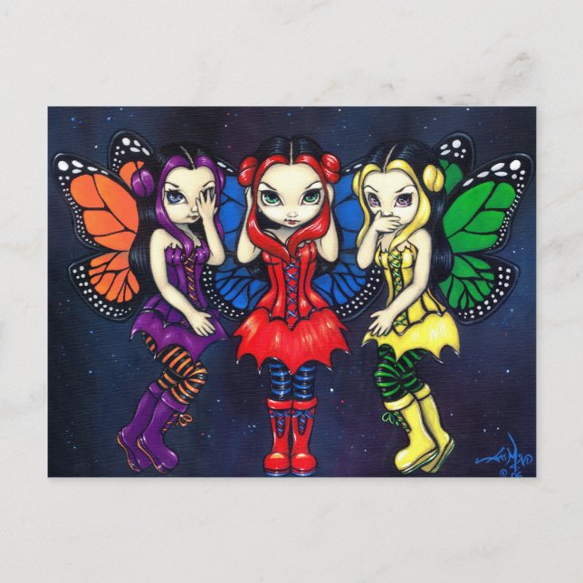 "Three Wise Faeries" Postcard (Front)