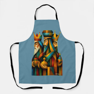 Three Wise Men Abstract Nativity Art Apron