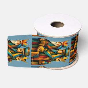 Three Wise Men Abstract Nativity Art  Grosgrain Ribbon