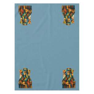 Three Wise Men Abstract Nativity Art Tablecloth