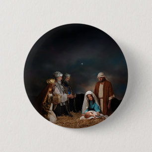 Three Wise Men at the Nativity 6 Cm Round Badge