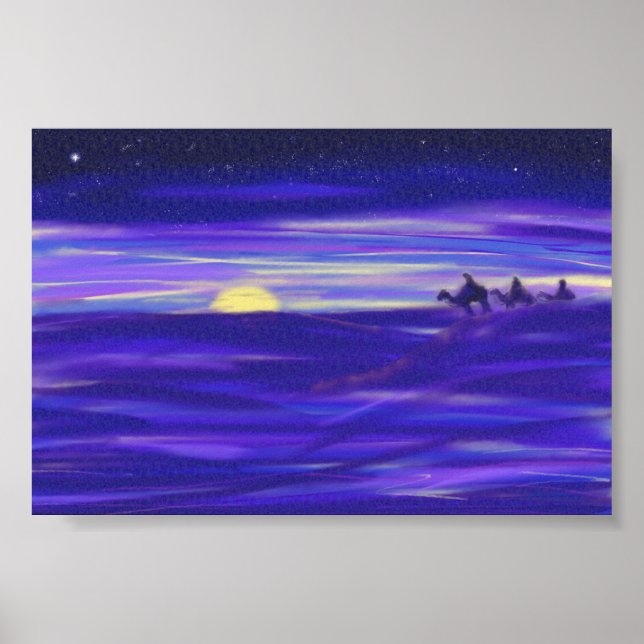 Three Wise Men beautiful watercolor purple Poster (Front)