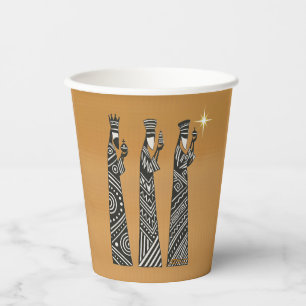 Three Wise Men Black & White Christmas Nativity Paper Cups