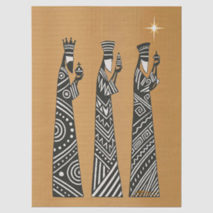 Three Wise Men Black & White Christmas Nativity Tissue Paper
