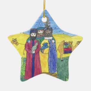 Three wise men ceramic tree decoration