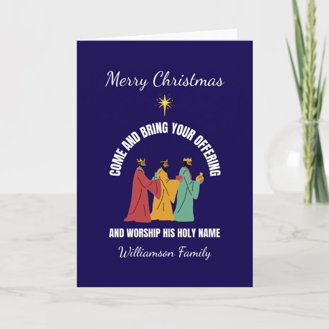 Three Wise Men Christian Christmas Holiday Card (Front)