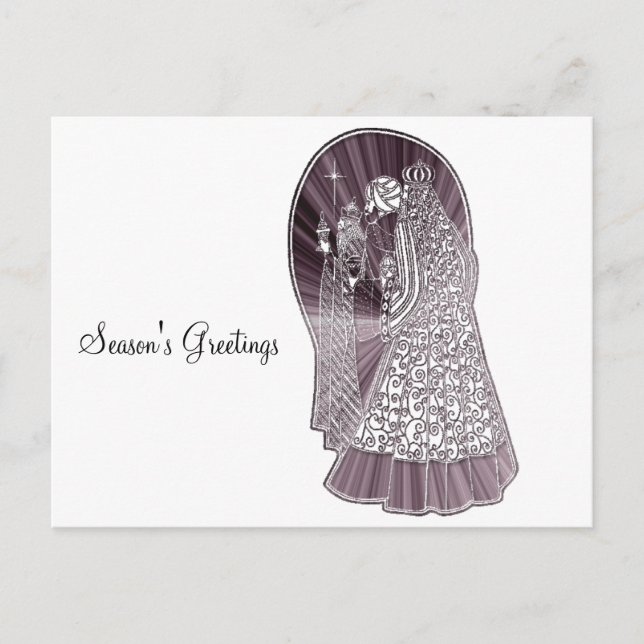 Three Wise Men Christmas Art Holiday Postcard (Front)