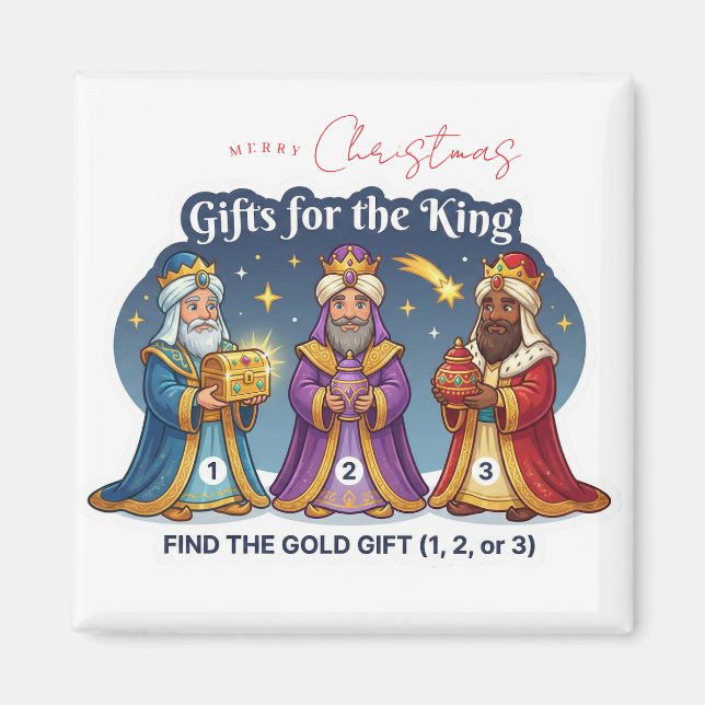 Three Wise Men Christmas Gifts Logic Game Magnet (Front)