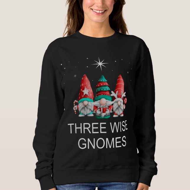 Three Wise Men Christmas Gnomes Sweatshirt (Front)